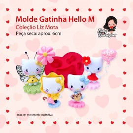 Molde de Silicone Gatinha Hello M - Liz Mota