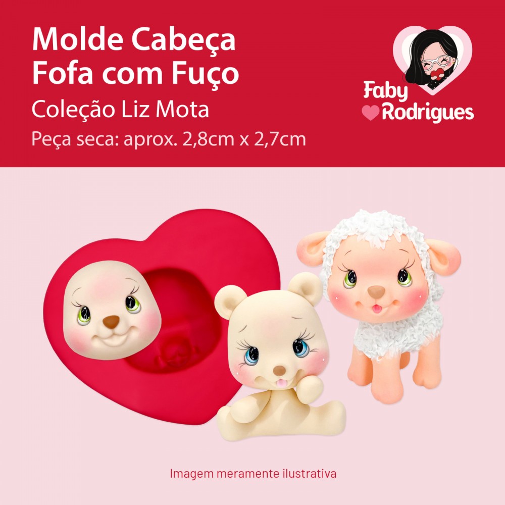 Molde de Silicone Cabeça Fofa com Fuço - Liz Mota
