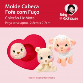 Molde de Silicone Cabeça Fofa com Fuço - Liz Mota