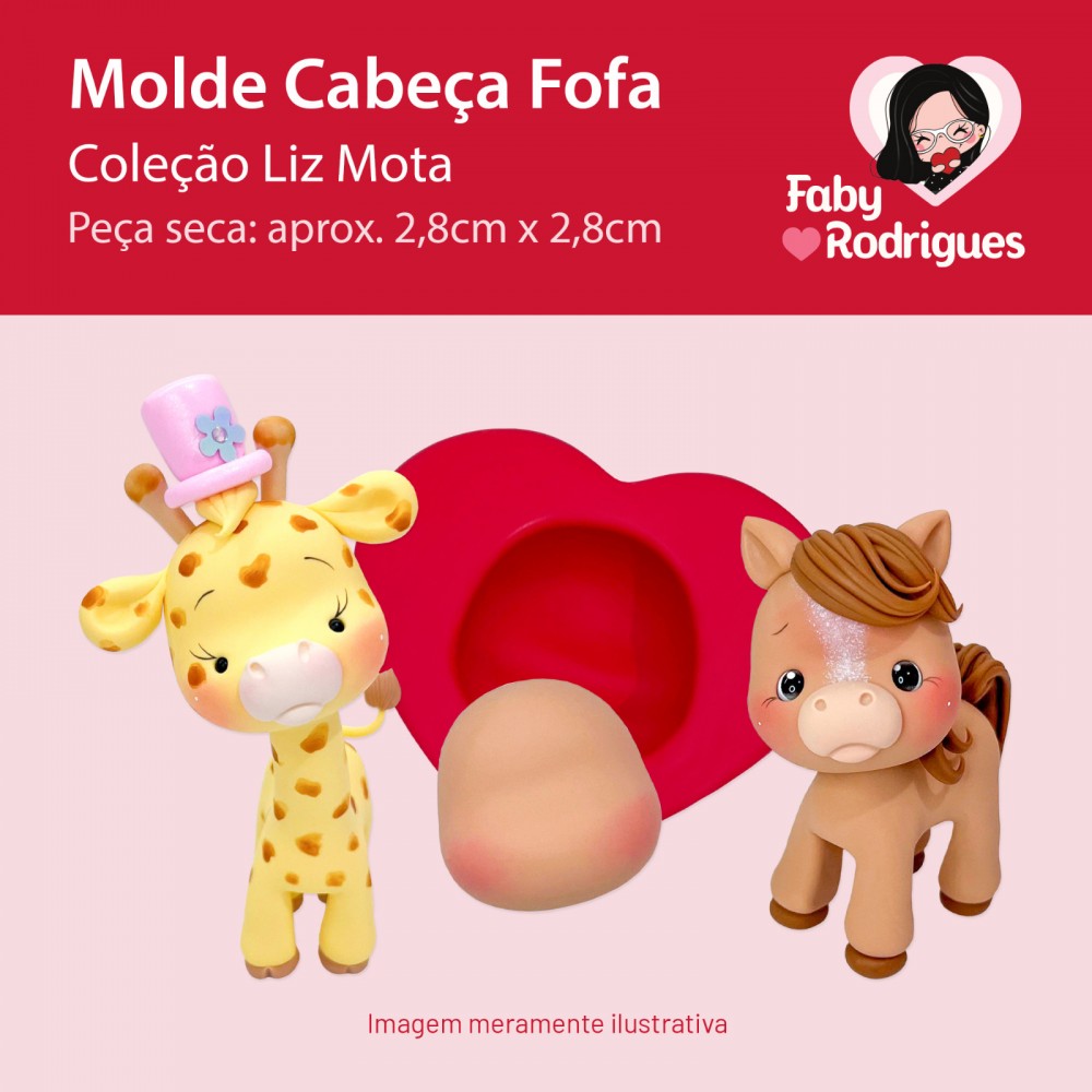 Molde de Silicone Cabeça Fofa - Liz Mota