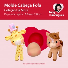 Molde de Silicone Cabeça Fofa - Liz Mota