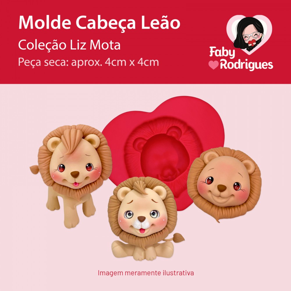 Molde de Silicone Cabeça Leão - Liz Mota