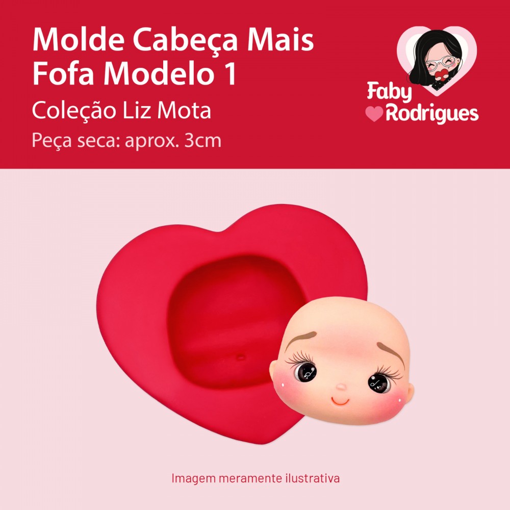 Molde de Silicone Cabeça Mais Fofa Modelo 1 - Liz Mota