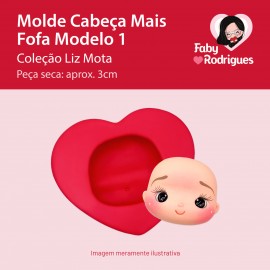 Molde de Silicone Cabeça Mais Fofa Modelo 1 - Liz Mota