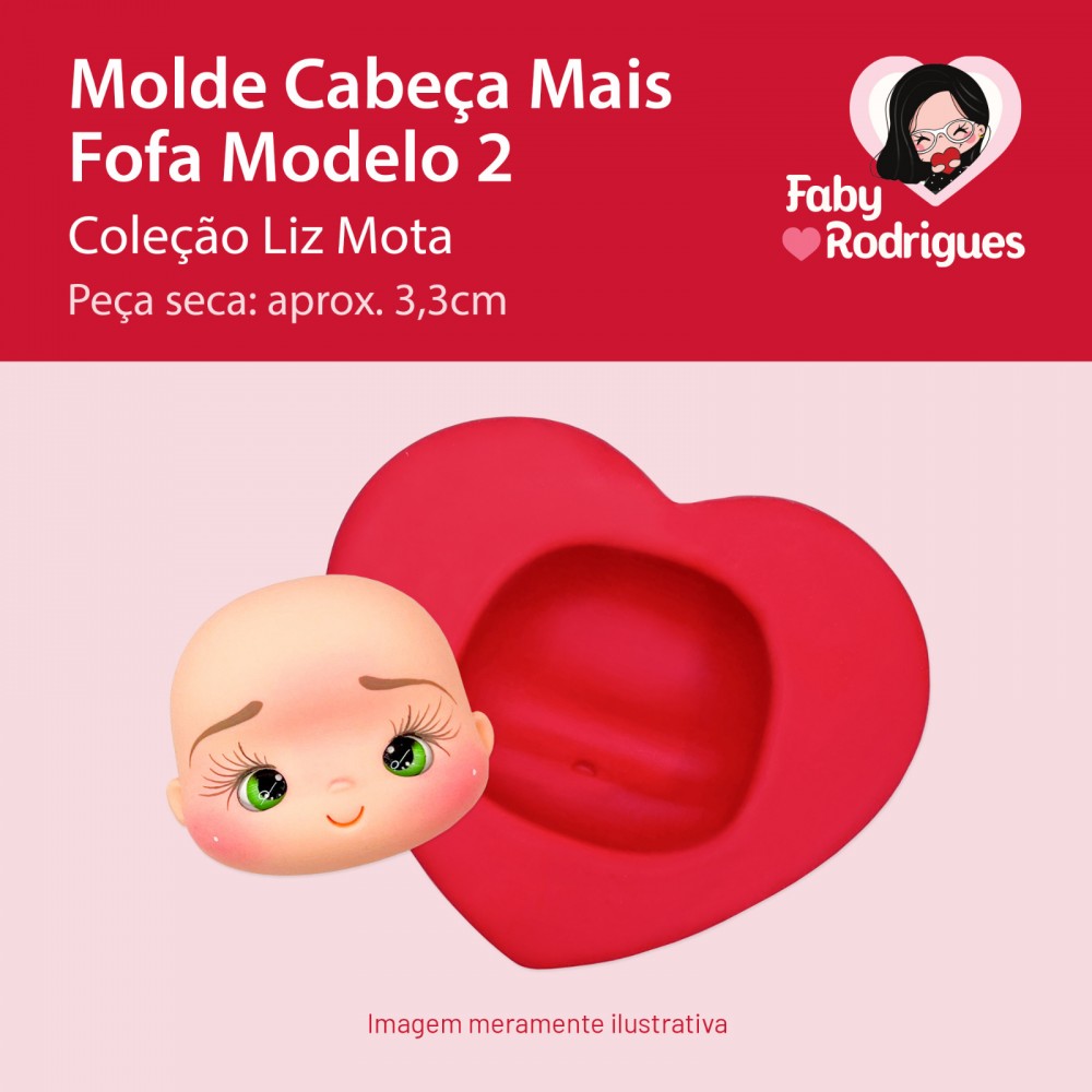 Molde de Silicone Cabeça Mais Fofa Modelo 2 - Liz Mota