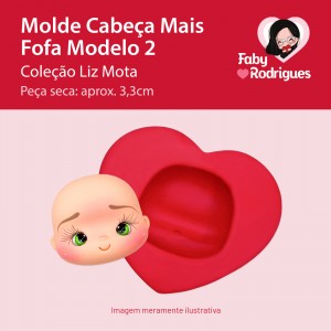 Molde de Silicone Cabeça Mais Fofa Modelo 2 - Liz Mota