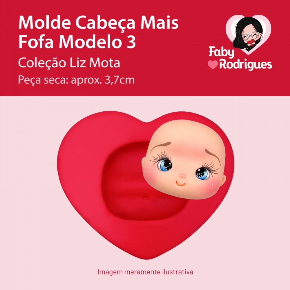 Molde de Silicone Cabeça Mais Fofa Modelo 3 - Liz Mota