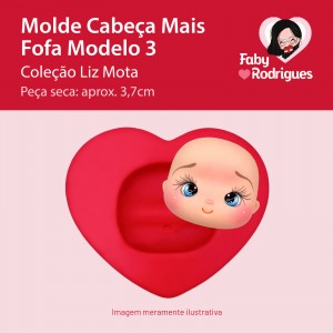 Molde de Silicone Cabeça Mais Fofa Modelo 3 - Liz Mota