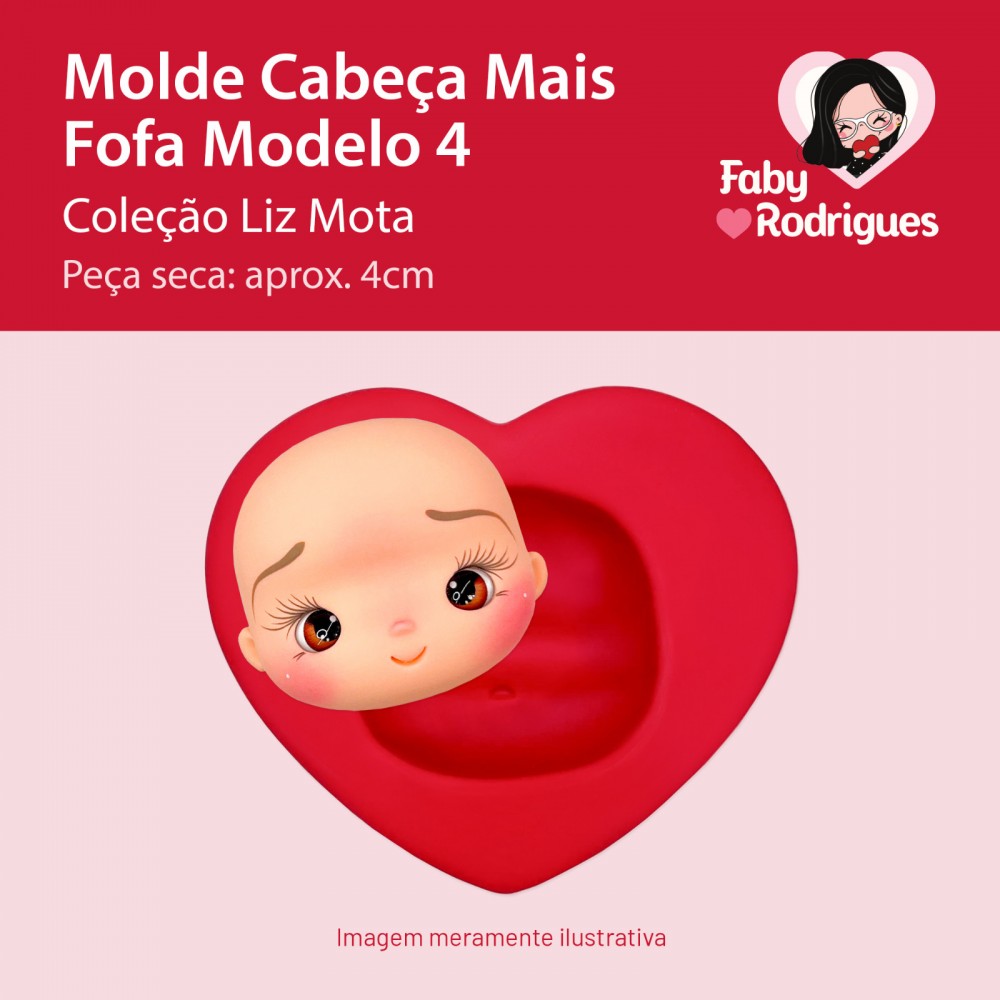 Molde de Silicone Cabeça Mais Fofa Modelo 4 - Liz Mota