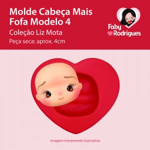 Molde de Silicone Cabeça Mais Fofa Modelo 4 - Liz Mota