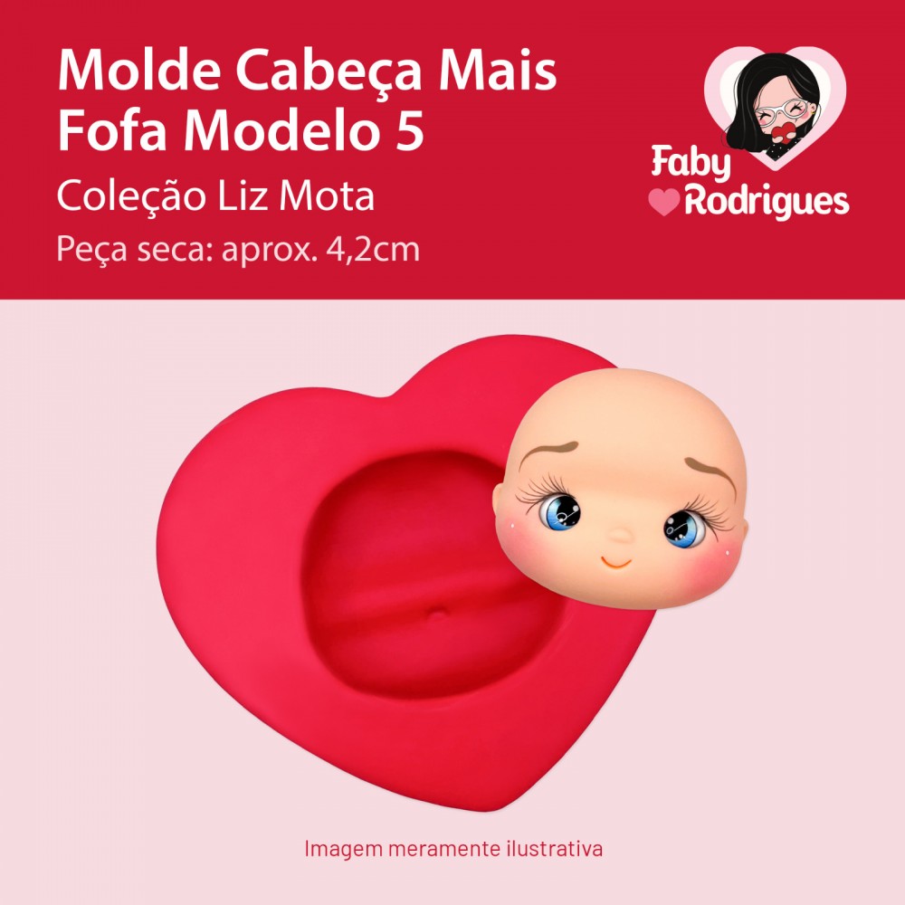 Molde de Silicone Cabeça Mais Fofa Modelo 5 - Liz Mota