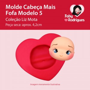 Molde de Silicone Cabeça Mais Fofa Modelo 5 - Liz Mota