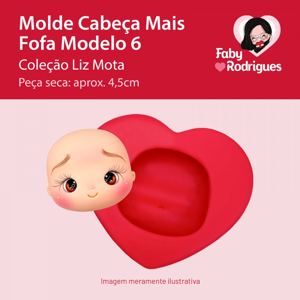 Molde de Silicone Cabeça Mais Fofa Modelo 6 - Liz Mota