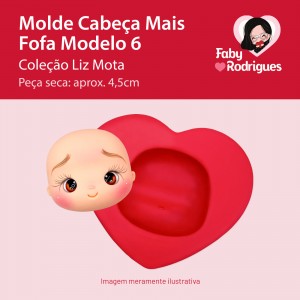 Molde de Silicone Cabeça Mais Fofa Modelo 6 - Liz Mota