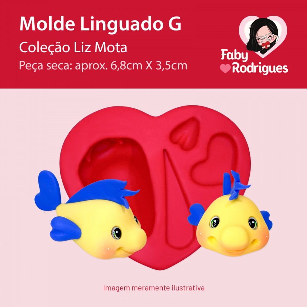 Molde de Silicone Linguado G - Liz Mota