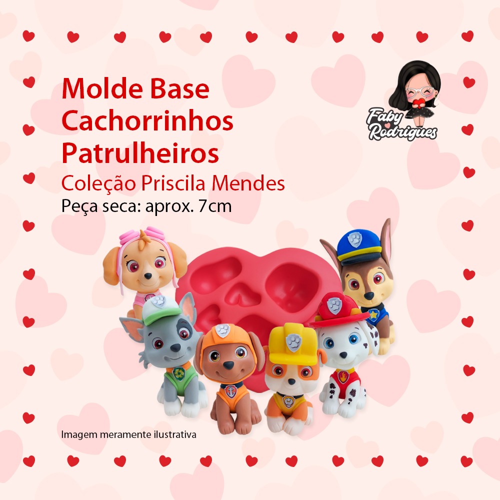 Molde De Silicone Base Cachorrinhos Patrulheiros - Priscila Mendes