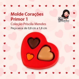 Molde de Silicone Corações Primor 1 - Priscila Mendes