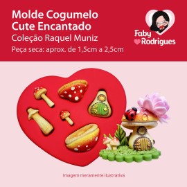 Molde de Silicone Cogumelos Cute Encantado - Raquel Muniz