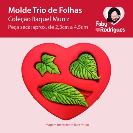 Molde de Silicone Trio de Folhas - Raquel Muniz
