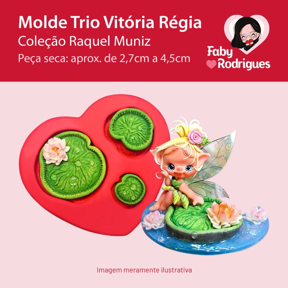 Molde de Silicone Trio Vitoria Regia - Raquel Muniz