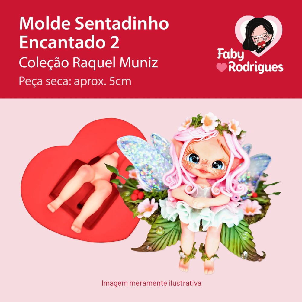 Molde de Silicone Sentadinho Encantado 2 - Raquel Muniz