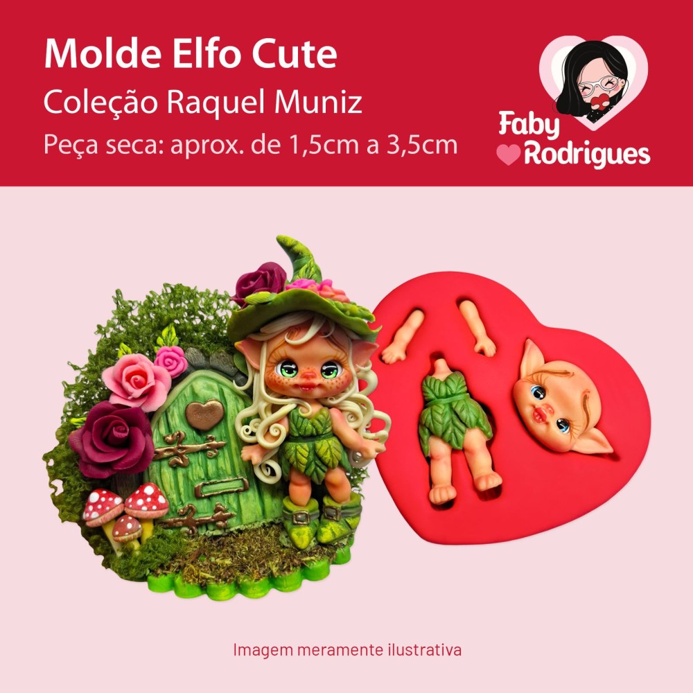 Molde de Silicone Elfo Cute - Raquel Muniz