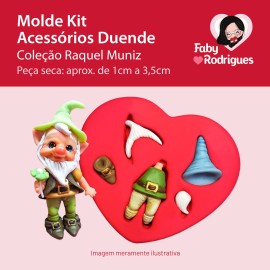 Molde de Silicone Kit Acessorios Duende - Raquel Muniz