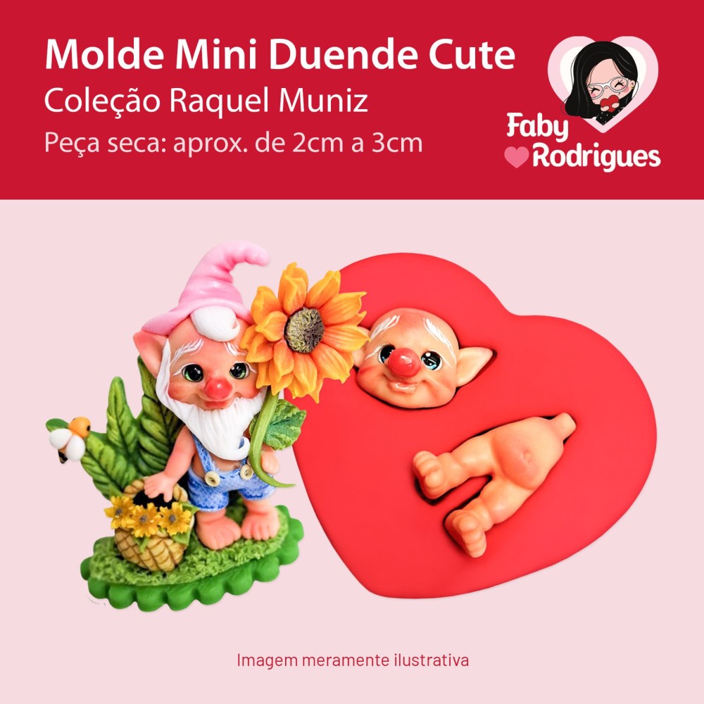 Molde de Silicone Mini Duende Cute - Raquel Muniz