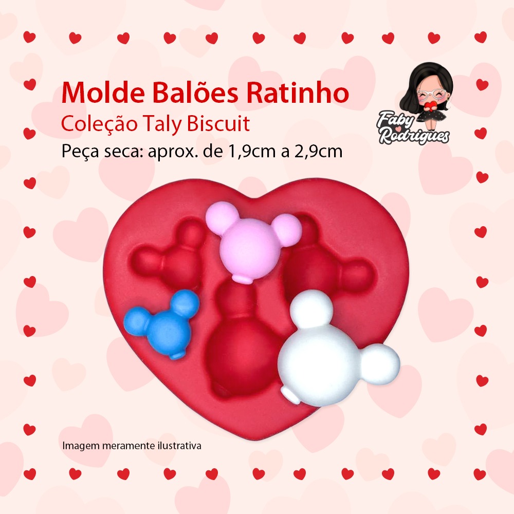 Molde De Silicone Balões Ratinho - Talita