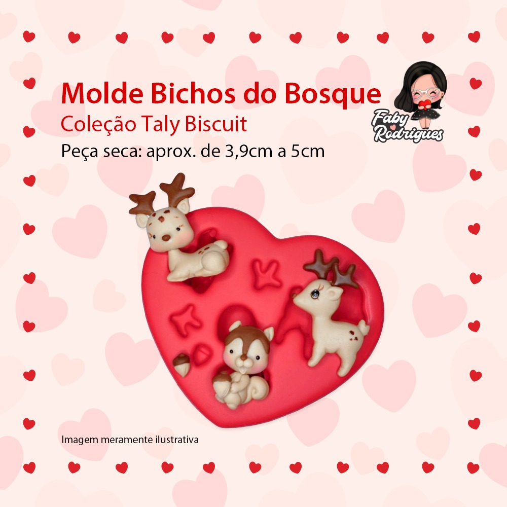 Molde De Silicone Bichos do Bosque - Talita