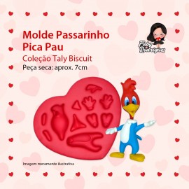 Molde De Silicone Passarinho Pica Pau - Talita